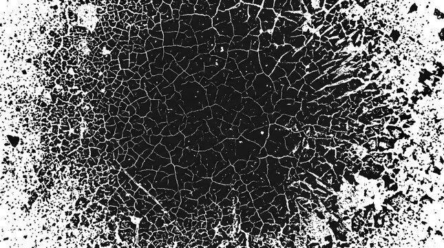 Cracked black ink texture background vector illustration