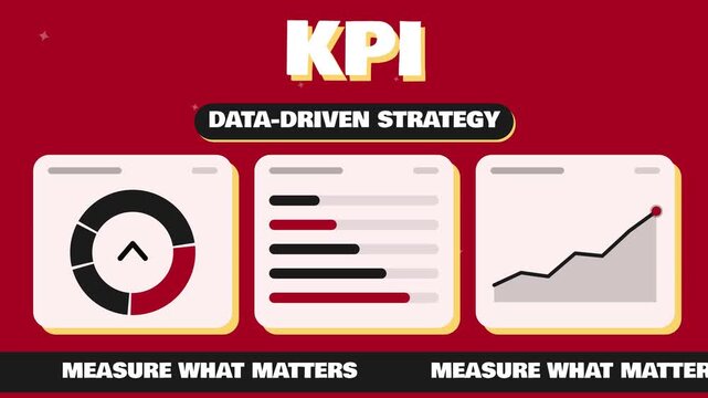 KPI dashboard analytics donut chart data driven animated background loop
