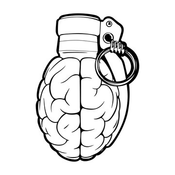 Human Brain Shaped Hand Grenade Concept