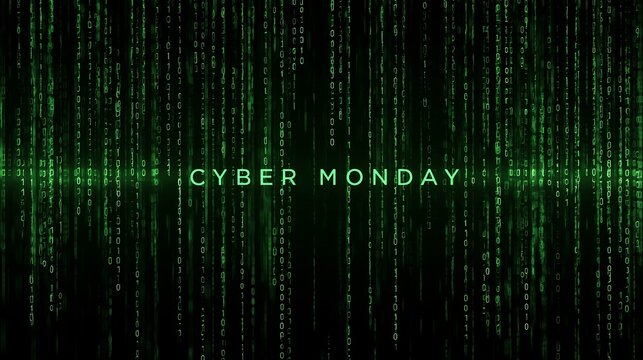 Vibrant green digital code cascading, representing data streams, a futuristic backdrop, perfect for technology concepts