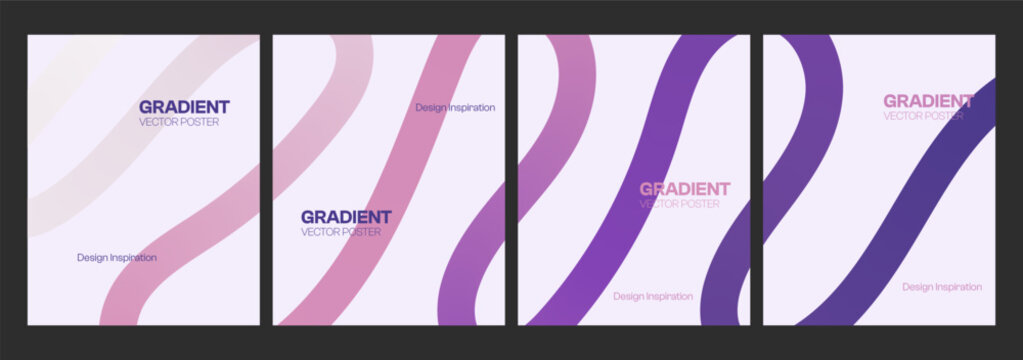 Modern Purple Gradient Wave Poster Template with Abstract Curved Shapes and Minimal Creative Vector Layout