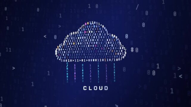 Abstract data cloud representing cloud computing infrastructure and SaaS server technology.