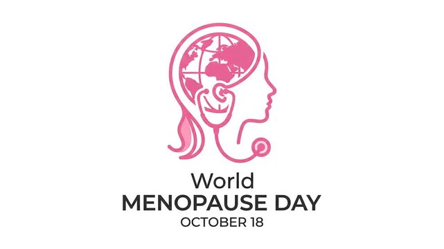 Pink silhouette graphic animation for World Menopause Day health event