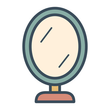Vanity mirror in a clean warm flat vector style