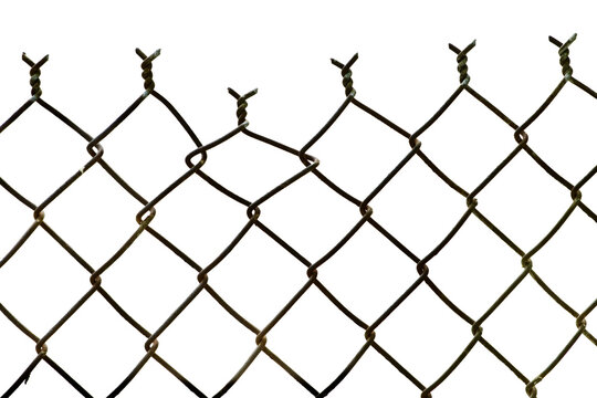 seamless pattern of metal chain link fence Isolated on transparent background&nbsp;