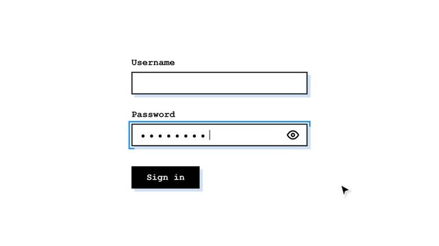 Modern digital interface featuring a user login form with hidden password entry and a 'Sign In' button for secure online access and account authentication