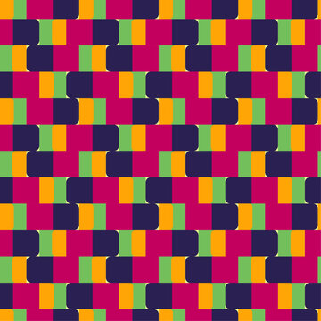 interlocking shapes, rectangular, seamless texture, repeated, repeating blocks, alternating, hues, like, yellow, magenta, navy, blue, green, rectangle, repeating, multicolor, grid, decor, symmetrical,
