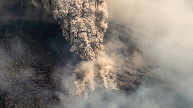Massive Volcanic Eruption Sending Ash Into the Sky