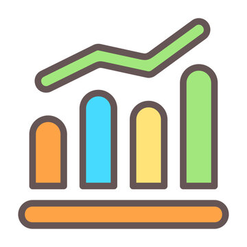 Bar Graph Vector Icon Design