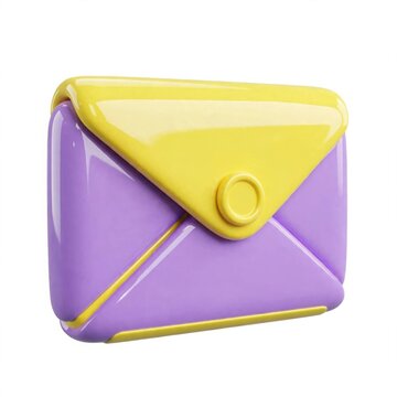 Purple wallet with yellow flap and button