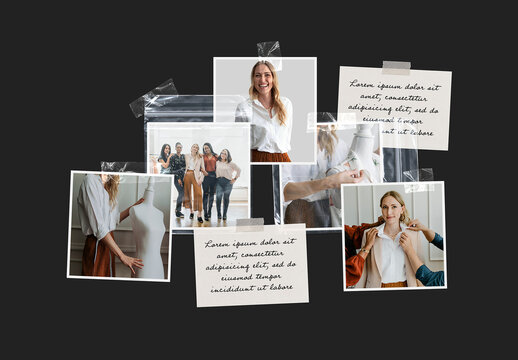 Photo Collage Board with Tapes and Plastic