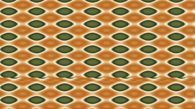 Abstract geometric oval pattern with earthy green and orange tones
