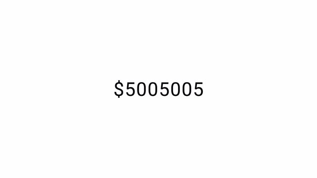 Dollar Value Counting Animation from Zero to Ten Million,$10 Million Digital Money Counter for Finance and Business.