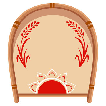 Traditional kula bamboo winnowing tray harvest festival