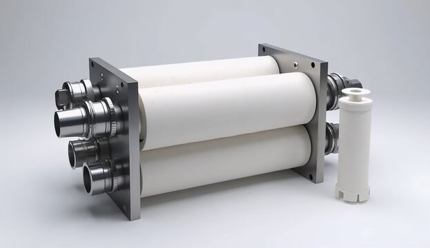 Ceramic membrane filtration module with porous plates, precision channels, sealing rings and stainless-steel fittings