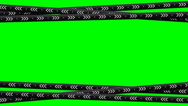 Animated black chevron crossing tape for retail sale promotion and discount announcements.
