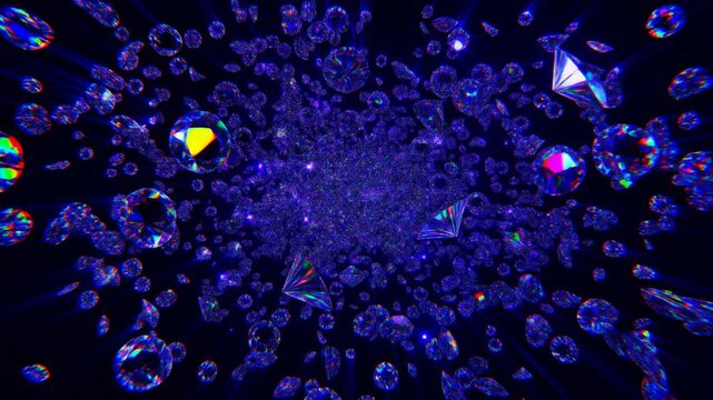 虹色ダイヤモンドが飛び交う豪華な大当たり横型動画
