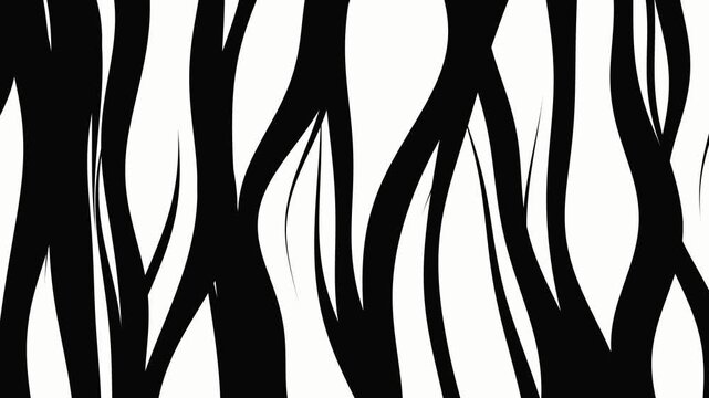 Seamless Animated Zebra Pattern with Swaying Black and White Stripes