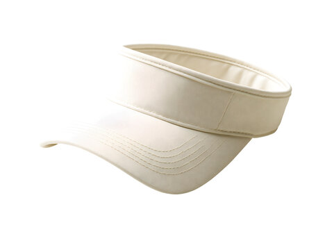 Cream-colored visor with textured fabric.