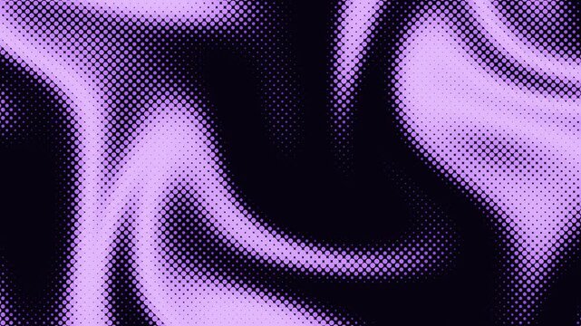 Abstract purple halftone liquid motion background with dynamic waves