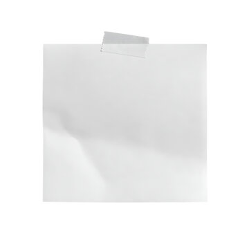White sticky note with partial adhesive backing.