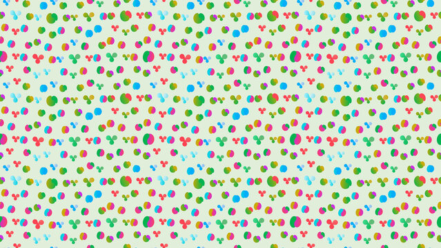 Colorful dots and clover shapes seamless pattern