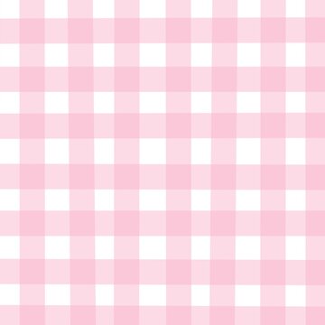Soft pink and white gingham check pattern 