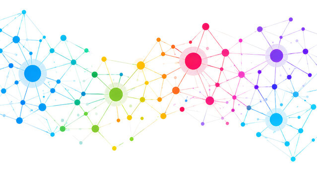 Abstract Colorful Network Connections Illustration