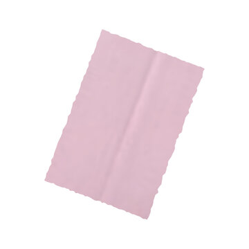 Pink Microfiber Cleaning Cloth Isolated on White Background