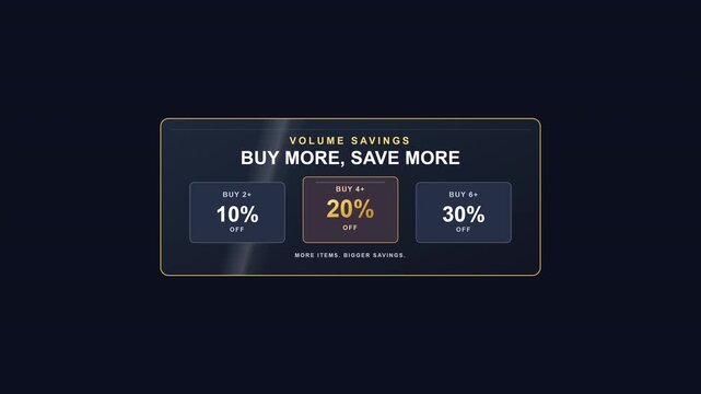 Buy More Save More Tiered Discount Promotion Animation