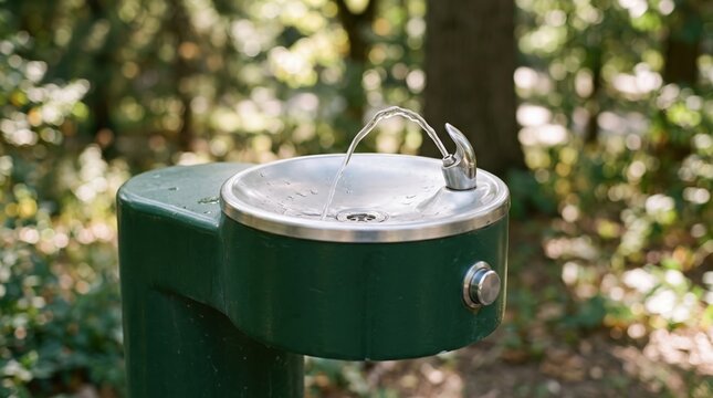 Refreshing Water Fountain in a Natural Park