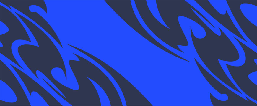 Royal blue liquid camo fluid wave horizontal banner for athletic sport