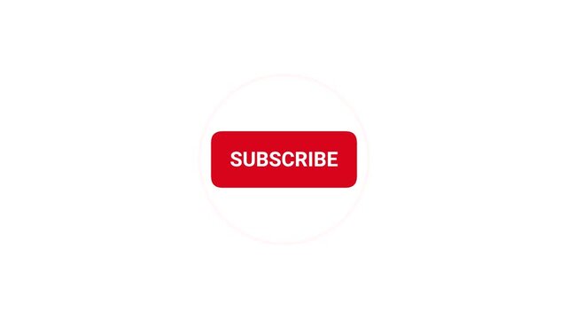 subscribe button with red color motion animation template