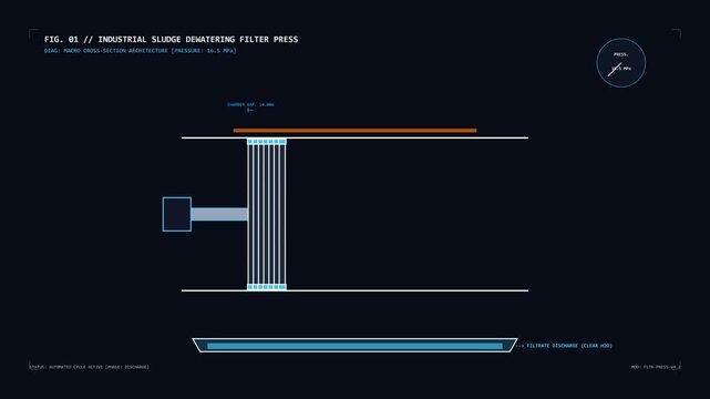 Industrial filter press cross-section 2.0 MPa intake