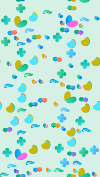Abstract shapes and clovers pattern