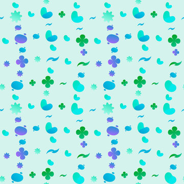 Seamless pattern of abstract shapes and gradients