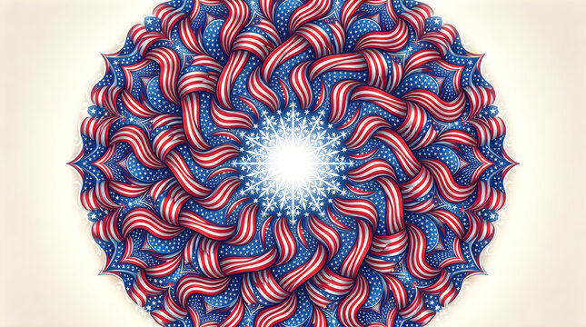 Abstract colorful pasta shapes arranged in a circular kaleidoscopic pattern
