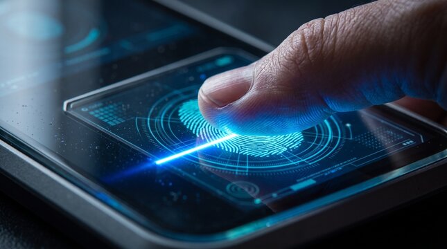 Fingerprint scanner on a smartphone screen