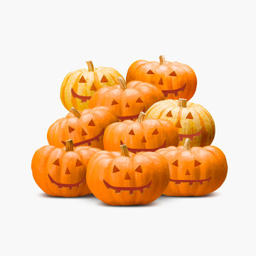halloween pumpkin on white background
