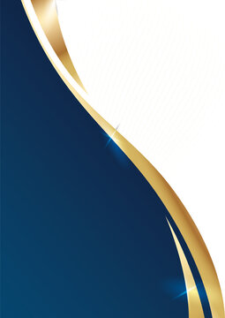 a portrait elegant dark blue gold wave for formal corporate certificate background design