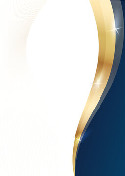 a portrait elegant blue gold curve for premium corporate certificate background template