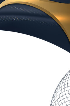 a portrait luxury abstract dark blue gold curve for corporate banner background template