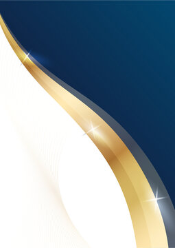 a portrait luxury premium blue gold wave for corporate certificate background design