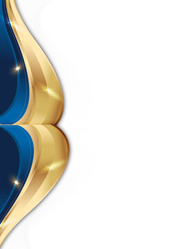 a portrait premium blue gold wave for luxury corporate certificate background template