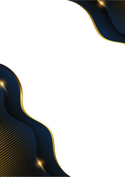 a portrait elegant dark blue gold wave for royal corporate certificate background design
