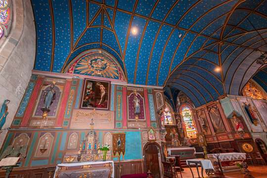 Parish close church of Le Faou saint-sauveur, finistere, brittany, france