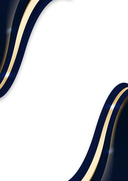 a portrait elegant dark blue gold wave for premium corporate certificate background design