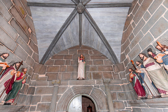 Parish close church of Le Faou saint-sauveur, finistere, brittany, france