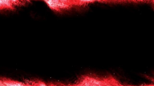 Crimson smoke frame border overlay with glowing particles on dark back
