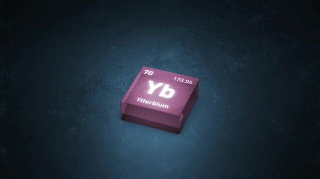 Chemical Element Ytterbium Yb Animation. Periodic Table Series.